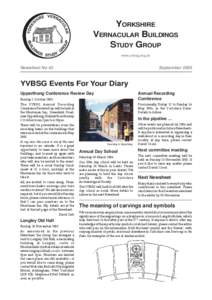 YORKSHIRE VERNACULAR BUILDINGS STUDY GROUP www.yvbsg.org.uk  Newsheet No 42