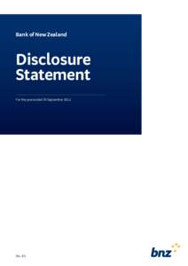 Bank of New Zealand  Disclosure Statement For the year ended 30 September 2011