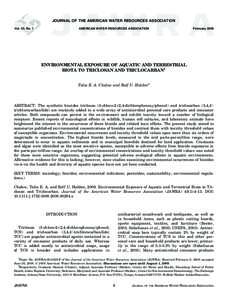 JOURNAL OF THE AMERICAN WATER RESOURCES ASSOCIATION Vol. 45, No. 1 AMERICAN WATER RESOURCES ASSOCIATION  February 2009