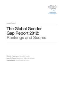 Insight Report  The Global Gender Gap Report 2012: Rankings and Scores