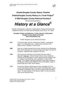 Omaha/Douglas County History at a Glance Guide and Timeline Page 1 of 181