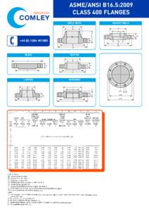 alexander  COMLEY ASME/ANSI B16.5:2009 CLASS 400 FLANGES