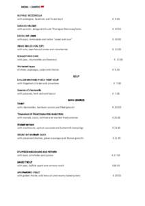 MENU - CAMPUS  BUFFALO MOZZARELLA with aubergine, hazelnuts and frozen basil  € 9.50