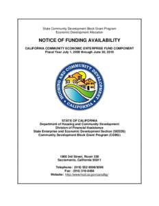 NOTICE OF FUNDING AVAILABILITY