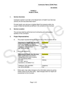 Medi-Cal / California Department of Health Care Services / Annual report / General contractor / Subcontractor / Business / Law / Government / Financial statements / Contract law / Government of California