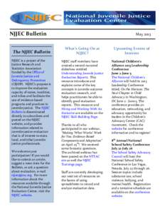 NJJEC Bulletin The NJJEC Bulletin NJJEC is a project of the Justice Research and Statistics Association funded by the Office of