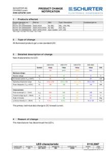 SRL LFM PBL AST ASL LDT LDS Product Change Notification