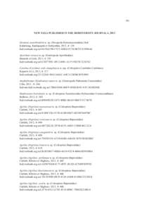 581  NEW TAXA PUBLISHED IN THE BIODIVERSITY JOURNAL 4, 2013 Elamena soonthronkitti n. sp. (Decapoda Hymenosomatidae) lisd Kulabtong, Kunlapapuk et Sottiyothin, 2013, 4: 130 lisd:zoobank.org:act:0A58AF90-F7CF-4DEE-9174-0B