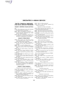 SUBCHAPTER D—HUMAN SERVICES[removed]What is redetermination? [removed]What is the payment standard for General Assistance?  PART 20—FINANCIAL ASSISTANCE