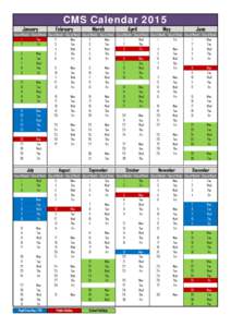 January  CMS Calendar 2015 February