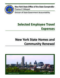 New York State Office of the State Comptroller Thomas P. DiNapoli Division of State Government Accountability Selected Employee Travel Expenses