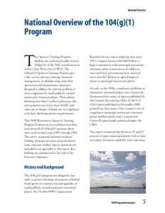 National Overview  National Overview of the 104(g)(1) Program  T