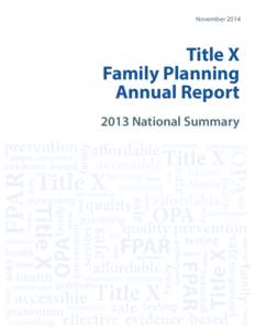 Sexual health / Human behavior / Family planning / Planning / Office of Population Affairs / Title X / Sexually transmitted disease / Human geography / Birth control / Population / Demography