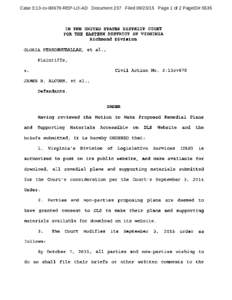 Case 3:13-cvREP-LO-AD Document 237 FiledPage 1 of 2 PageID# 5535  IN THE UNITED STATES DISTRICT COURT