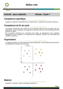 Ballon vole  Activité : Jeux collectifs Niveau : Cycle 1