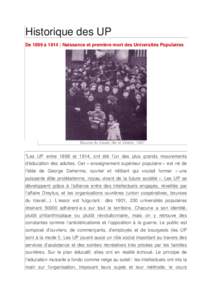 Historique des UP De 1899 à 1914 : Naissance et première mort des Universités Populaires Bourse du travail, Ille et Vilaine, 1907  