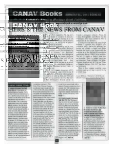 CANAV Books  SUMMER/FALL 2015 BOOKLIST Canada’s Aviation Heritage Book Publisher canavbooks.com