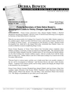 DB07:078 FOR IMMEDIATE RELEASE October 25, 2007 Contact: Nicole Winger[removed]