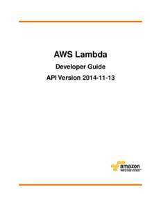 AWS Lambda Developer Guide