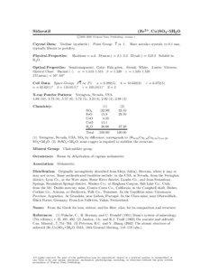 Matter / Chalcanthite / Melanterite / Siderotil / Rozenite / Sulfate minerals / Chemistry / Crystallography