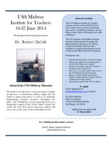    USS Midway Institute for Teachers[removed]June 2014 Featuring award-winning historian