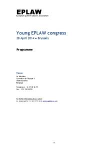 EPLAW  European patent lawyers association Young EPLAW congress 28 April 2014 ● Brussels