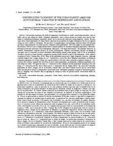 J. Carib. Ornithol. 22:1-18, 2009  CONSERVATION TAXONOMY OF THE CUBAN PARROT (AMAZONA