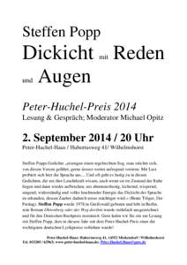 Microsoft Word - Lesung mit Huchelpreisträger Steffen Popp im Huchelhaus.docx