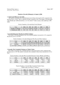 Situation of Juvenile Delinquency in Japan in 2006