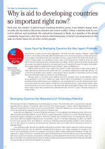 The Need for International Cooperation  Why is aid to developing countries so important right now? Each year, the number of global issues requiring attention grows, from climate change, food security and security to infe