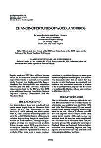 Bird Populations 9:[removed]Reprinted with permission BTO News 270:4-5 © British Trust for Ornithology[removed]CHANGING FORTUNES OF WOODLAND BIRDS