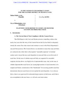 Case 2:10-cvSD Document 50 FiledPage 1 of 47  IN THE UNITED STATES DISTRICT COURT FOR THE EASTERN DISTRICT OF PENNSYLVANIA Mahari Bailey, et al., Plaintiffs
