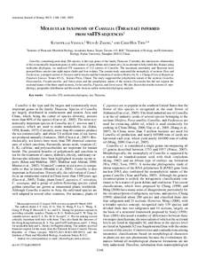 American Journal of Botany 96(7): 1348–[removed]MOLECULAR TAXONOMY OF CAMELLIA (THEACEAE) INFERRED