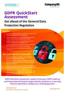 GDPR QuickStart Assessment  Get ahead of the General Data