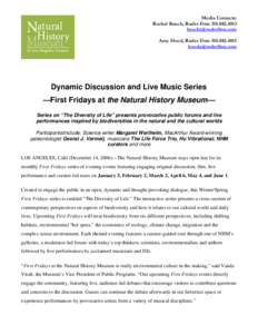 Eclectic Discussion and Live Music Series
