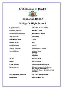 Archdiocese of Cardiff  Inspection Report