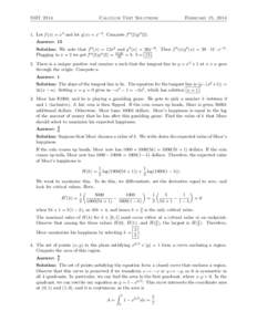 SMT[removed]Calculus Test Solutions February 15, 2014