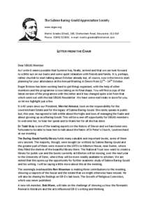 The Sabine Baring-Gould Appreciation Society www.sbgas.org Martin Graebe (Chair), 100, Cheltenham Road, Gloucester, GL2 0LX Phone: [removed]e-mail: [removed]  LETTER FROM THE CHAIR