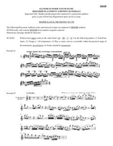 SENIOR ILLINOIS SUMMER YOUTH MUSIC REQUIRED PLACEMENT AUDITION MATERIALS Important Note: Student should prepare this material for a placement audition given as part of First Day Registration upon arrival at camp. SENIOR 
