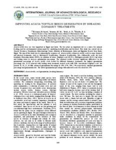 I.J.A.B.R., VOL[removed]: [removed]ISSN[removed]IMPROVING ACACIA TORTILIS SEEDS GERMINATION BY BREAKING DORMANCY TREATMENTS