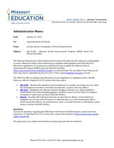 Education in Missouri / Missouri Department of Elementary and Secondary Education