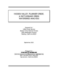 Hidden Valley Watershed Analysis