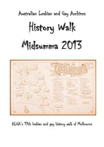 Australian Lesbian and Gay Archives  History Walk Midsumma 2013 `