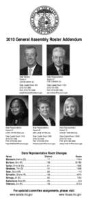 2010 General Assembly Roster Addendum - Missouri Secretary of State