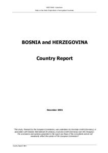 Country Report - Bosnia & Herzegovina