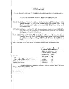 RESOL UTION PUBLIC HEARING - CHANGE TO THE REGULATIONS GOVERNING UTILITY SERVICE­  WHEREAS,	 the Board of Directors of the James City Service Authority (JCSA) conducted a public