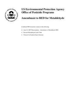 US EPA - Pesticides - Amendment to Metaldehyde RED
