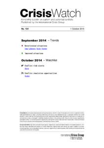 No[removed]October 2014 September 2014 – Trends  Deteriorated situations