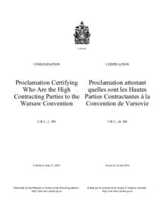 CANADA  CONSOLIDATION CODIFICATION