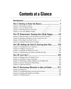 Contents at a Glance Introduction ................................................................ 1 AL  Part I: Getting to Know the Basics ................................ 7